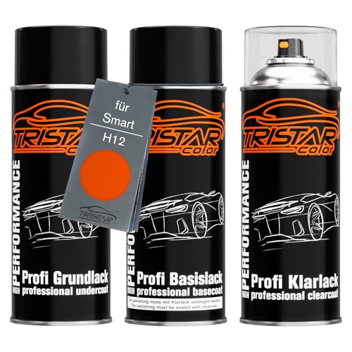 TRISTARcolor Autolack Spraydosen Set für Smart H12 Orange Pop Perl X. Grundlack Basislack Klarlack Sprühdose 400ml TRISTARcolor Autolack Spraydosen Set für Smart H12 Orange Pop Perl X. Grundlack Basislack Klarlack Sprühdose 400ml von TRISTARcolor