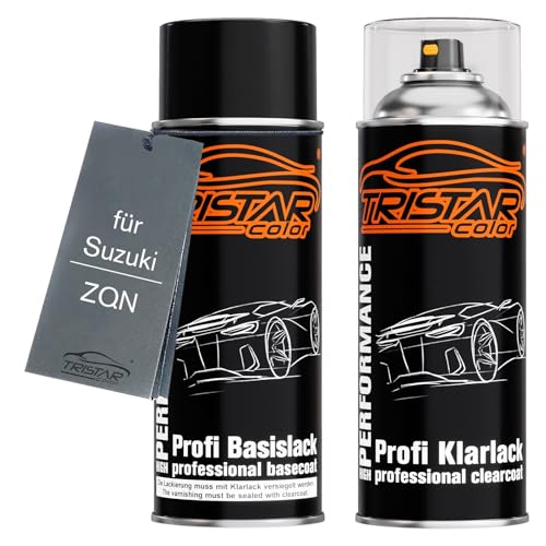 TRISTARcolor Autolack Spraydosen Set für Suzuki ZQN Atlantis Turquoise Perl Metallic Basislack Klarlack Sprühdose 400ml von TRISTARcolor