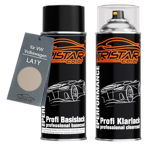 TRISTARcolor Autolack Spraydosen Set für VW/Volkswagen LA1Y Kalahari Beige Metallic/Golden Metallic Basislack Klarlack Sprühdose 400ml TRISTARcolor Autolack Spraydosen Set für VW/Volkswagen LA1Y Kalahari Beige Metallic/Golden Metallic Basislack Klarlack Sprühdose 400ml von TRISTARcolor
