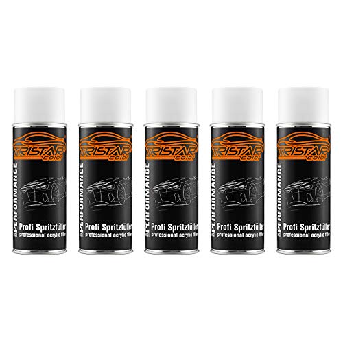 TRISTARcolor Füller Spritzfüller Haftgrund Grundierung Spritzspachtel für Autolack weiß 5 x Spraydose 400 ml von TRISTARcolor