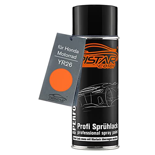 TRISTARcolor Motorradlack Spraydose für Honda Motorrad YR26 Orange Basislack Sprühdose 400ml von TRISTARcolor