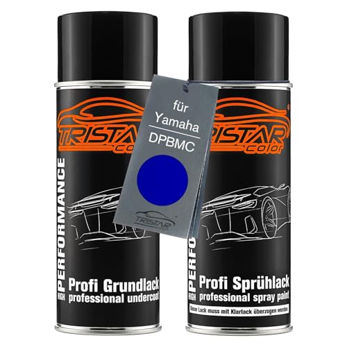 TRISTARcolor Motorradlack Spraydosen Set für Yamaha DPBMC Deep Purple Blue Perl Grundlack Basislack Sprühdose 400ml von TRISTARcolor