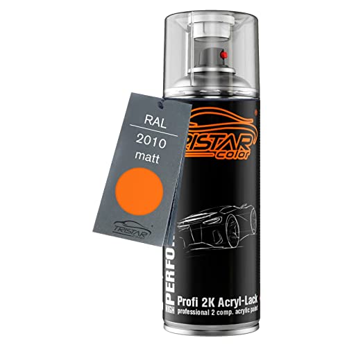 TRISTARcolor RAL 2010 Signalorange matt 2K Acryl Spraydose Sprühdose Spritzlack Sprühlack 400 ml schnelltrocknend von TRISTARcolor