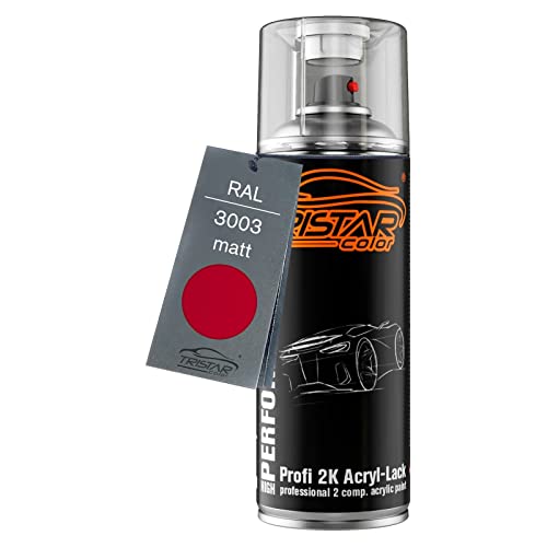 TRISTARcolor RAL 3003 Rubinrot matt 2K Acryl Spraydose Sprühdose Spritzlack Sprühlack 400 ml schnelltrocknend von TRISTARcolor