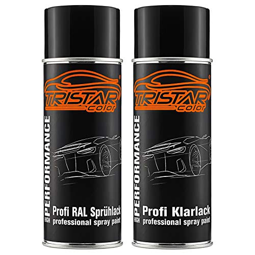 TRISTARcolor RAL 3004 Purpurrot und hochglanz Klarlack Spraydose (jew. 400 ml) von TRISTARcolor