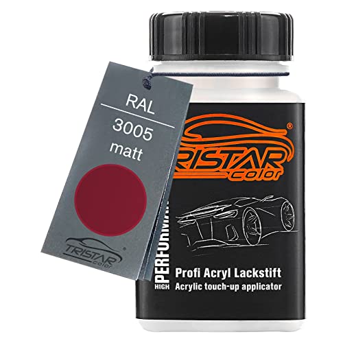 TRISTARcolor RAL 3005 Weinrot matt Lackstift 50 ml schnelltrocknend von TRISTARcolor