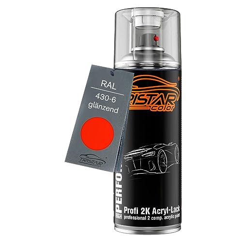 TRISTARcolor RAL 430-6 Orange glänzend 2K Acryl Spraydose Sprühdose Spritzlack Sprühlack 400 ml schnelltrocknend von TRISTARcolor