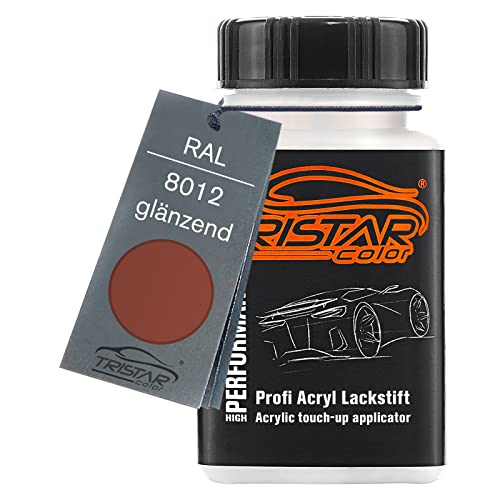 TRISTARcolor RAL 8012 Rotbraun glänzend Lackstift 50 ml schnelltrocknend von TRISTARcolor