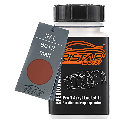 TRISTARcolor RAL 8012 Rotbraun matt Lackstift 50 ml schnelltrocknend von TRISTARcolor