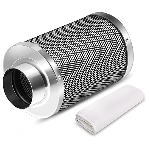 TRITAM 4-Luftkohlefilter Zur Geruchskontrolle, Umkehrbarer Flansch, Inklusive Vorfilter, Geruchswäscher-Set für Grow-Zelträume von TRITAM