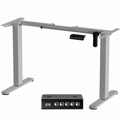 TRIUMPHKEY Elektrisches Schreibtischgestell 2-stufig höhenverstellbar mit automatischem Memory, höhenverstellbare Tischbeine, Gray Sitz-Steh-Schreibtischgestell von TRIUMPHKEY