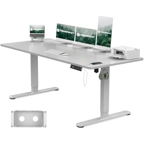TRIUMPHKEY Höhenverstellbarer Schreibtisch 180x80cm mit Typ-C Ladeanschluss, Schreibtisch Höhenverstellbarer mit Kabel Management Tray, Standing Desk mit 3 Memory Funktion, Grau TRIUMPHKEY Höhenverstellbarer Schreibtisch 180x80cm mit Typ-C Ladeanschluss, Schreibtisch Höhenverstellbarer mit Kabel Management Tray, Standing Desk mit 3 Memory Funktion, Grau von TRIUMPHKEY