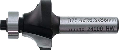 Profi HM Abrundfräser professioneller Oberfräser aus Hartmetall (Ø 25,4 mm/H = 13,0 mm) von TRIUSO