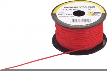 TRIUSO Maurer-Lotschnur Ø 1,7 mm / 50 m PE rot von TRIUSO