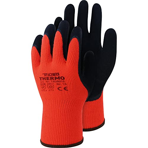 Thermo Winterhandschuhe Thermohandschuh Winter Acryl mit Latex orange wasserfest (9) von TRIUSO