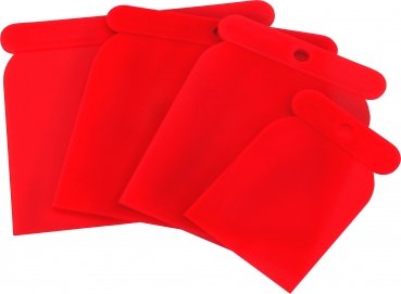 Triuso Japanspachtelsatz 4-teilig rot Kunststoff 5/8/10/12cm Spachtel Lackierzubehör Flächenspachtel Spachtel von TRIUSO