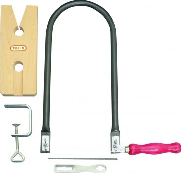 Triuso Laubsägeset 5 teilig Hobbyline Laubsägegarnitur Laubsägebogen Laubsäge Tischchen mit Zwinge Spannschlüssel von TRIUSO