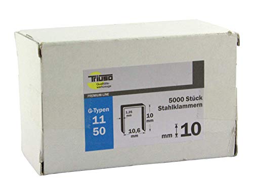 Triuso Tackerklammern für Handtacker Klammern Klammer für Tacker Klammern Länge10 mm LängeVPE 5000 Stck. G-Typ 11 von TRIUSO