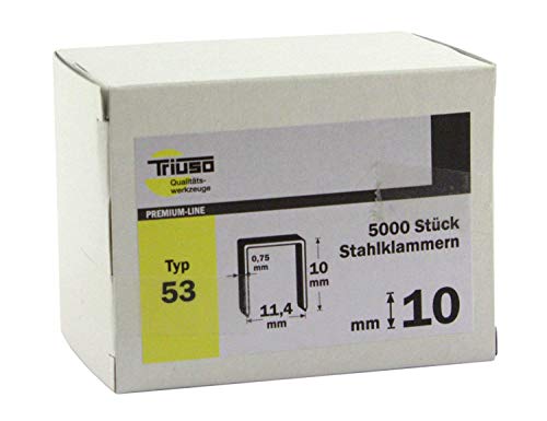 Triuso Tackerklammern für Handtacker Klammern Klammer für Tacker Typ 53 VPE 5000 Stück Länge: 10 mm von TRIUSO