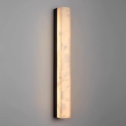 TRIVIDHA Natürliche Alabaster Wandlampe Lange Lineare Marmor Wandlampe Beleuchtung Mid Century Messing Stein Wandlampe Für Wohnzimmer Badezimmer Schlafzimmer TRIVIDHA Natürliche Alabaster Wandlampe Lange Lineare Marmor Wandlampe Beleuchtung Mid Century Messing Stein Wandlampe Für Wohnzimmer Badezimmer Schlafzimmer von TRIVIDHA