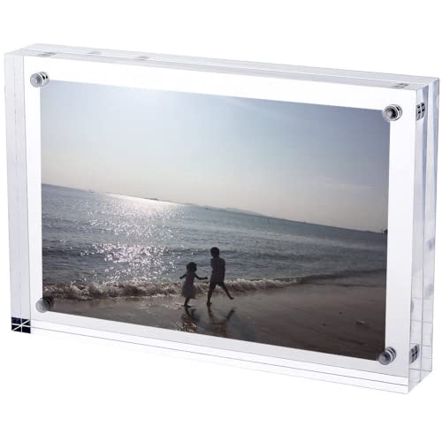 TRIXES A4-Acryl-Fotorahmen – magnetischer Mehrzweck-Bilderrahmen mit Glaseffekt, perfekt zum Präsentieren auf Ihrem Schreibtisch, zum Aufstellen auf Ihrem Sideboard oder zum Abstellen von TRIXES