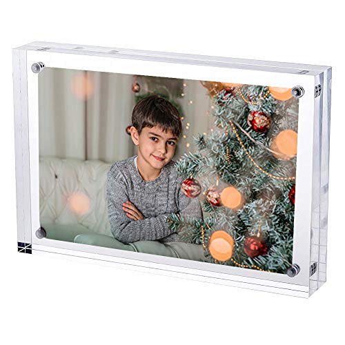 TRIXES A5-Acryl-Fotorahmen – magnetischer Mehrzweck-Bilderrahmen mit Glaseffekt, perfekt zum Präsentieren auf Ihrem Schreibtisch, zum Aufstellen auf Ihrem Sideboard oder zum Abstellen von TRIXES