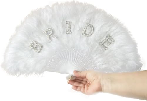 TRIXES Bride Handheld-Federfächer – Geschenk für die zukünftige Braut, Junggesellinnenabschied – Bachlorette-Geschenk von TRIXES