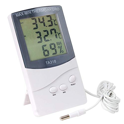 TRIXES Digitales Innen- und Außenthermometer mit 2 Sensoren, Alarm, Wettertrend & Temperatur von TRIXES