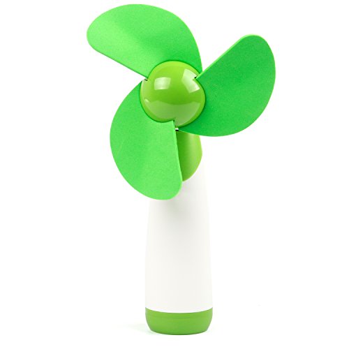 TRIXES Handventilator mit Softblades in Grün mit Stellknopf von TRIXES