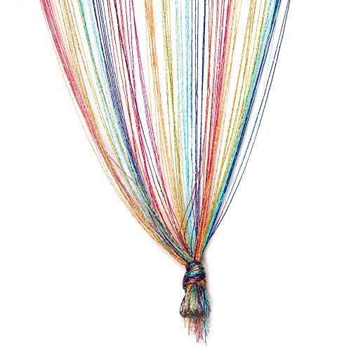 TRIXES Mehrfarbig Fadenvorhang im Tautropfen Design als Raumteiler Fliegenschutz oder als Festliche saisonale Dekoration Voller Größe: 90cm x 200cm - Vorhänge (Rainbow) von TRIXES