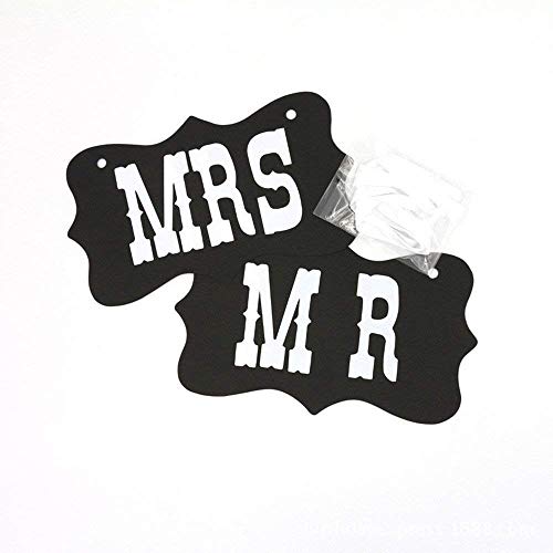 TRIXES Schwarze Mr und Mrs Fotorequisiten Props Black Cards von TRIXES