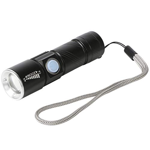 TRIXES wiederaufladbare ultra-helle USB LED-Taschenlampe mit Beam-Zoom von TRIXES