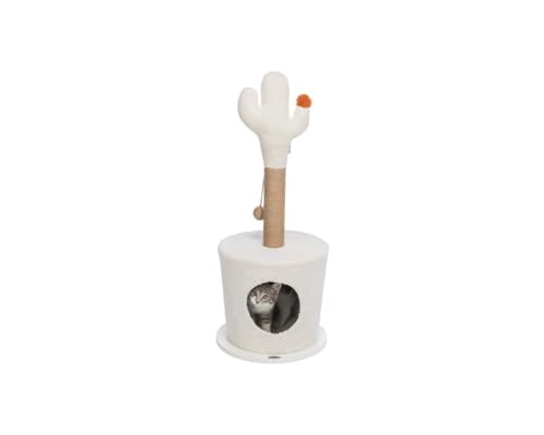 TRIXIE Katzen Kratzbaum Kratztonne HÖHLE MIT Kaktus, 36 × 84 cm, Creme- 44414 von TRIXIE