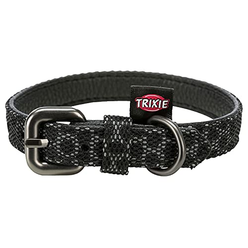 TRIXIE Night Reflect Halsband Größe XS–S: Halsumfang 22–30 cm/15 mm in schwarz - stark reflektierendes Halsband für sehr kleine bis kleine Hunde, gute Sichtbarbarkeit im Dunkeln, 12422 von TRIXIE