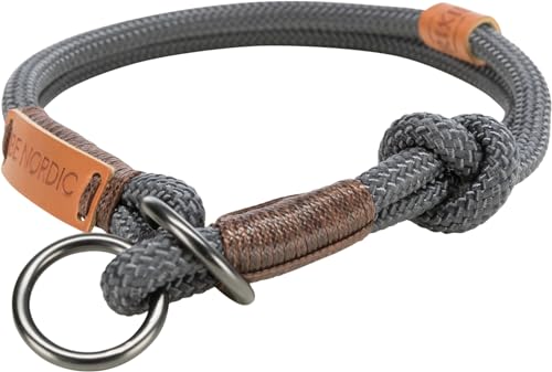 TRIXIE Zug-Stopp Hundehalsband BE NORDIC L dunkelgrau / braun – bequemes Hundehalsband für große & sehr große Hunde mit Zugbegrenzung - robust & elegant – 17281 von TRIXIE