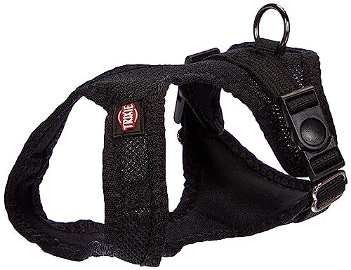 TRIXIE Comfort Soft Touren-Geschirr Größe XXS–XS: Brustumfang 25–35 cm/15 mm in schwarz - gepolstertes Hundegeschirr zum Joggen mit stufenlos verstellbaren Bauchgurt für sehr kleine Hunde, 16241 von TRIXIE