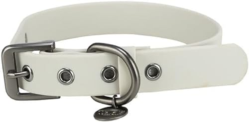 TRIXIE Hunde-Halsband CityStyle M: Halsumfang 35-42cm/20mm hellgrau - Hochwertiges PVC Halsband für mittelgroße Hunde, verstellbar, wasserabweisend & abwischbar, 1971516 von TRIXIE