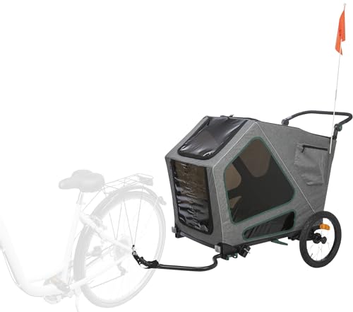 TRIXIE Hundeanhänger für das Fahrrad 59 × 72 × 98 cm bis zu 45 kg – mit Federung und großer Hecktür – mit Feststellbremse und Anhängerkupplung - Reflektoren und Signalwimpel - 12804 TRIXIE Hundeanhänger für das Fahrrad 59 × 72 × 98 cm bis zu 45 kg – mit Federung und großer Hecktür – mit Feststellbremse und Anhängerkupplung - Reflektoren und Signalwimpel - 12804 von TRIXIE