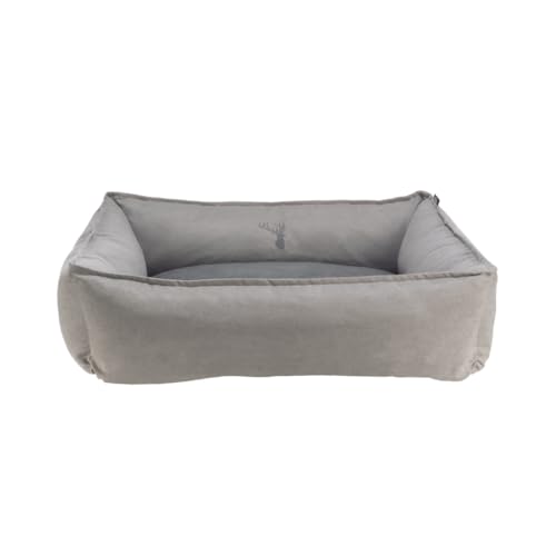 TRIXIE Hundebett Leni 80 × 60 cm in sand/grau - geräumiger Hundeschlafplatz mit gemütlichem Kissen - Hundekorb für mittelgroße Hunde - rutschfest und waschbar - 37994 von TRIXIE