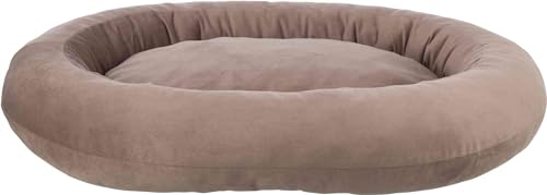 TRIXIE Hundebett Talia oval 80 x 65 cm in braun - gemütliches Hundekissen mit feiner Samt-Haptik - Hundekorb für kleine Hunde - rutschfest und waschbar - 37834 von TRIXIE
