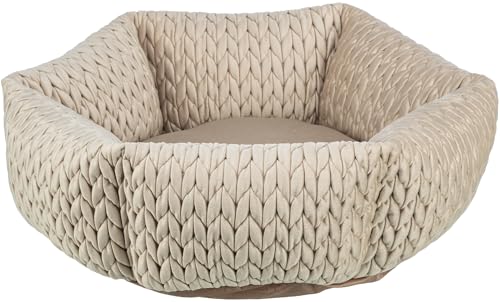 TRIXIE Hundebett rund Livia ø 50 cm in Sand – Hundebett rund mit weichem Samtbezug, Hundekorb für kleine Hunde, fest integriertes Kissen, Rutschfester Boden - weich & waschbar -37307 TRIXIE Hundebett rund Livia ø 50 cm in Sand – Hundebett rund mit weichem Samtbezug, Hundekorb für kleine Hunde, fest integriertes Kissen, Rutschfester Boden - weich & waschbar -37307 von TRIXIE