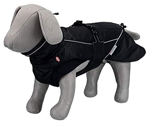 Trixie Hundemantel, Kleidung für Haustiere, Jacke, Mantel, Weste, Regenjacke, groß, klein, mittel, wasserdicht, Hundezubehör, Brizon, Größe 55 cm, Schwarz von TRIXIE