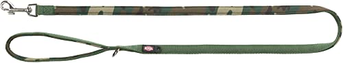 TRIXIE Hundeleine Premium M–L, 1,00 m 20 mm in Camouflage/waldgrün - stabile Hundeleine mit praktischer Handschlaufe - für mittelgroße bis große Hunde - 1987223 von TRIXIE
