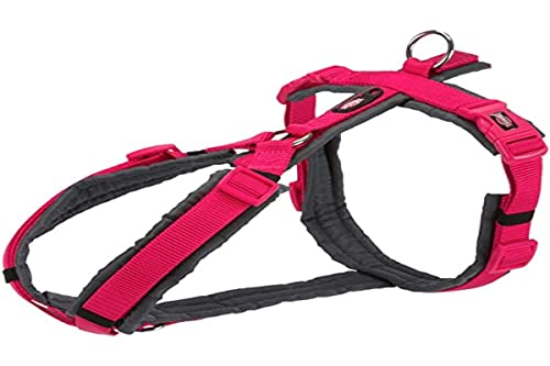 TRIXIE NEU Premium Trekkinggeschirr, M: 53-64 cm/20 mm, Fuchsia/Graphit, Hund von TRIXIE