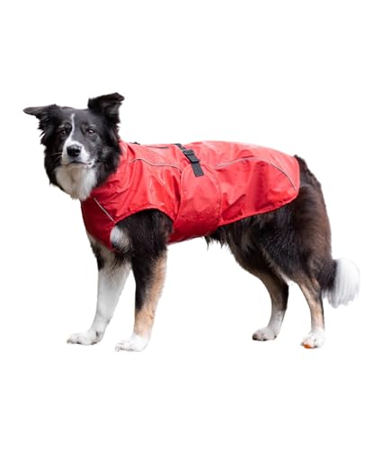 TRIXIE Regenmantel Vimy für Hunde rot S - Bauchumfang: 34-53 cm – Hunde-Regenjacke mit reflektierenden Elementen für mehr Sichtbarkeit im Dunkeln – bequem & verstellbar - 680222 von TRIXIE