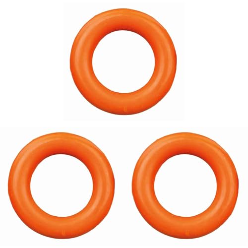 TRIXIE Ring Hundespielzeug, 9 cm, Naturgummi, orange, Apportieren, Kauspielzeug, 3320 (Packung mit 3) von TRIXIE