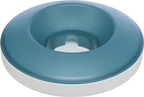 TRIXIE Slow Feeding Rocking Bowl, Kunststoff/TPR, 0,5 L/Ø 23 cm, Grau/Blau - 25285 von TRIXIE