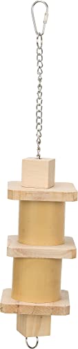 TRIXIE Vogel Käfigzubehör für zum Beispiel Nymphensittiche SNACK-SPIELZEUG, BAMBUS/HOLZ, 35 cm - 51694 von TRIXIE