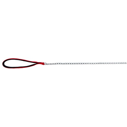 TRIXIE TX-14033 Chain Leash, Chromed, with Nylon Hand Loop 1.00 m/4 mm, red von TRIXIE