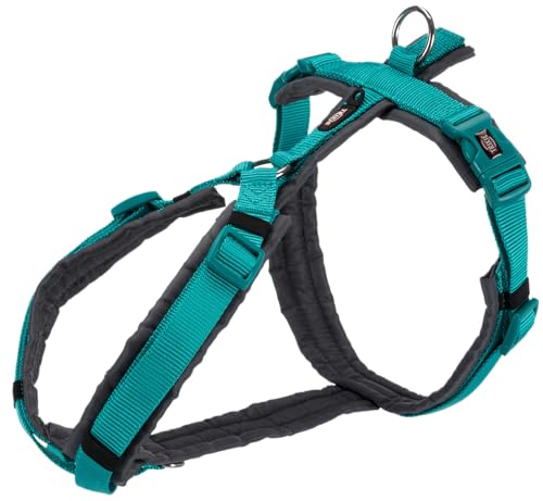 TRIXIE Trekking Geschirr New Premium S 36-44cm/15mm Ocean Blue/Graphit Hund von TRIXIE